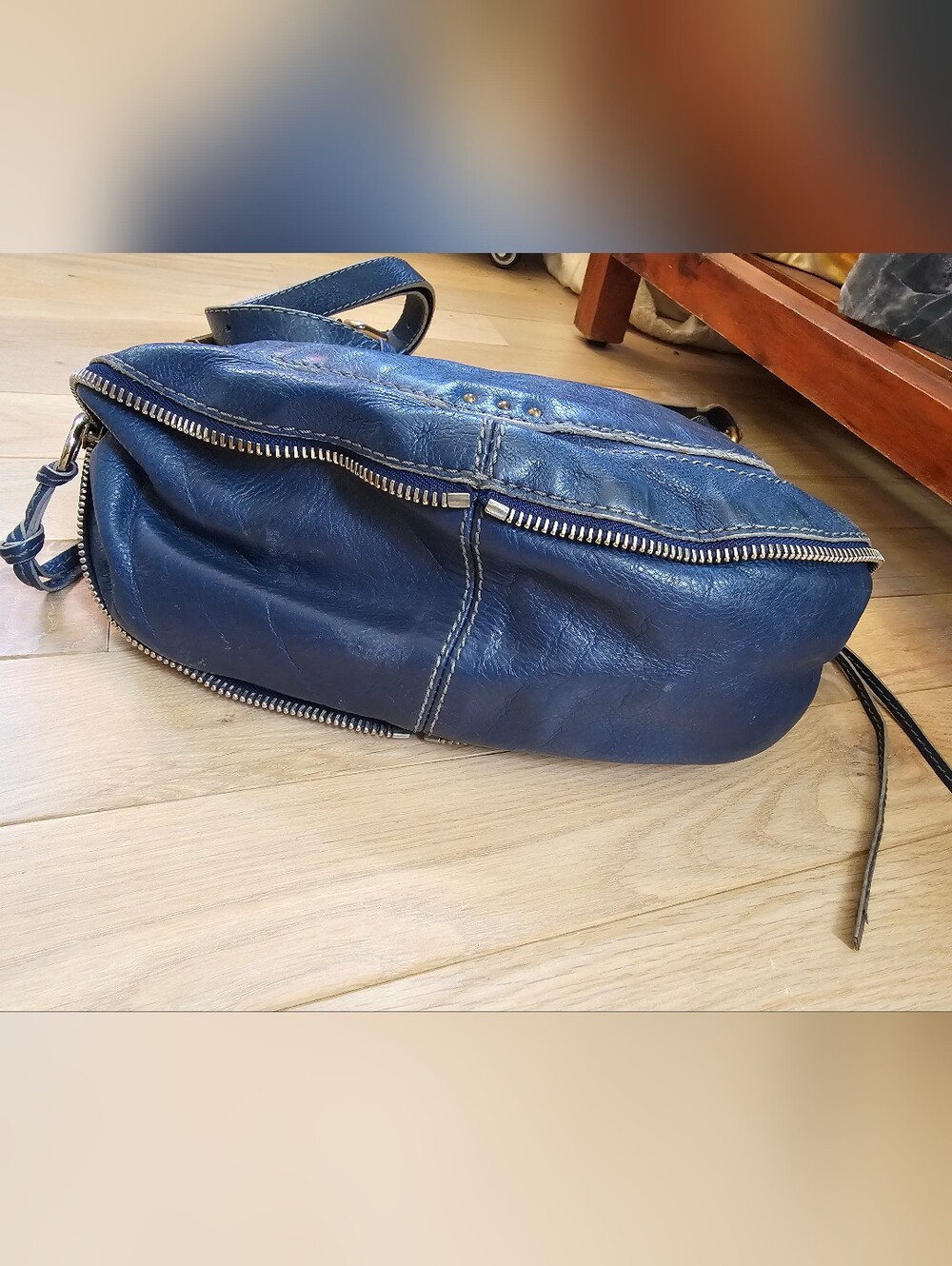 Authentic Chloe Paddington Shoulder Bag Lock/Key Beautiful Blue Leather! - Picture 7 of 14